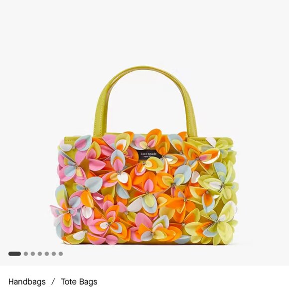 New KATE SPADE Sam Icon Bouquet Floral Embellished Small Tote Crossbody - NWT - Picture 2 of 8